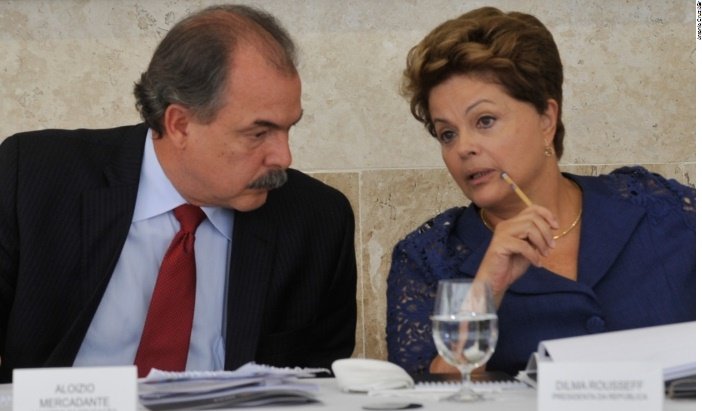 Aloizio Mercadante e Dilma Rousseff