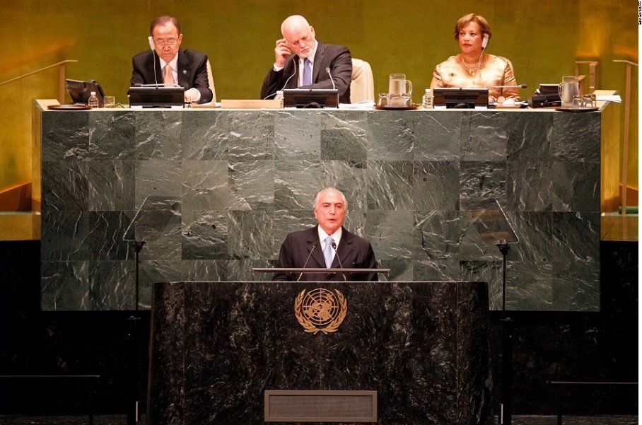 Presidente Michel Temer discursa na ONU