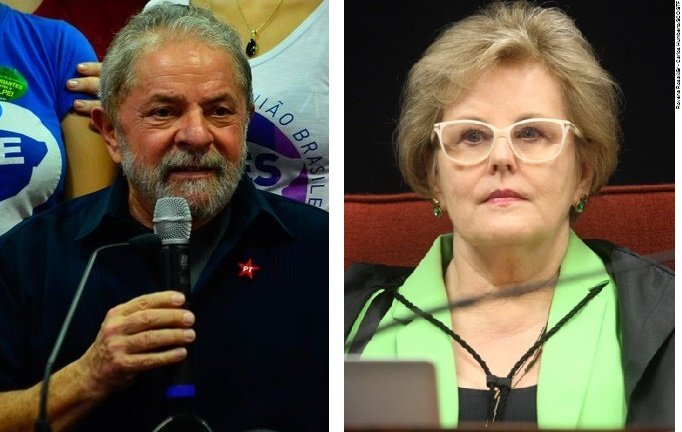 Ministra Rosa Weber do STF e Lula da Silva do PT