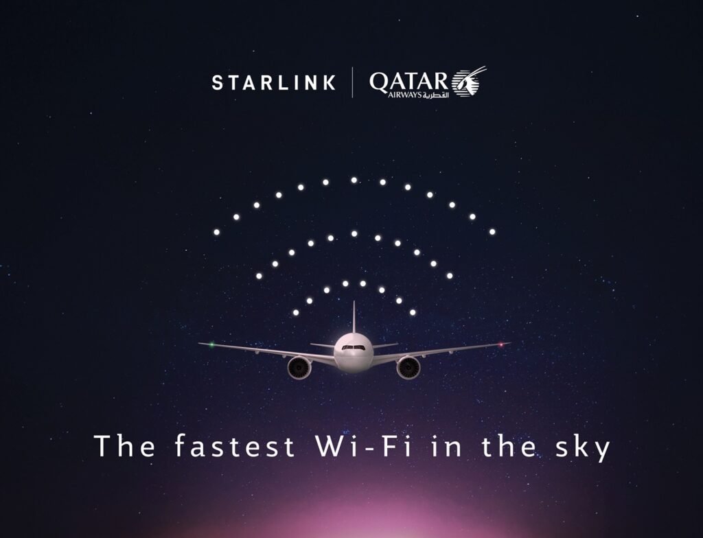 Qatar Airways com Starlink